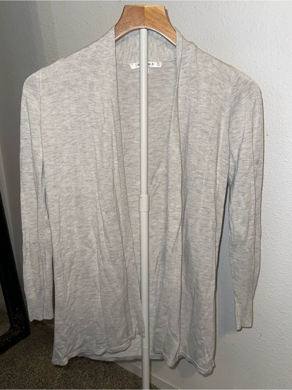 Light Gray Open-Front Women's Cardigan Sweater Cyrus size XS